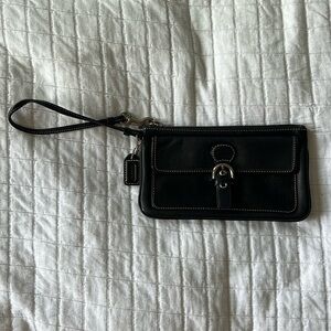 Coach Black Leather Wristlet